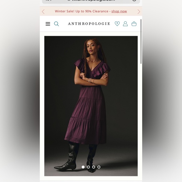 Anthropologie | Dresses | Anthropologie Ruffled Tiered Midi Dress ...